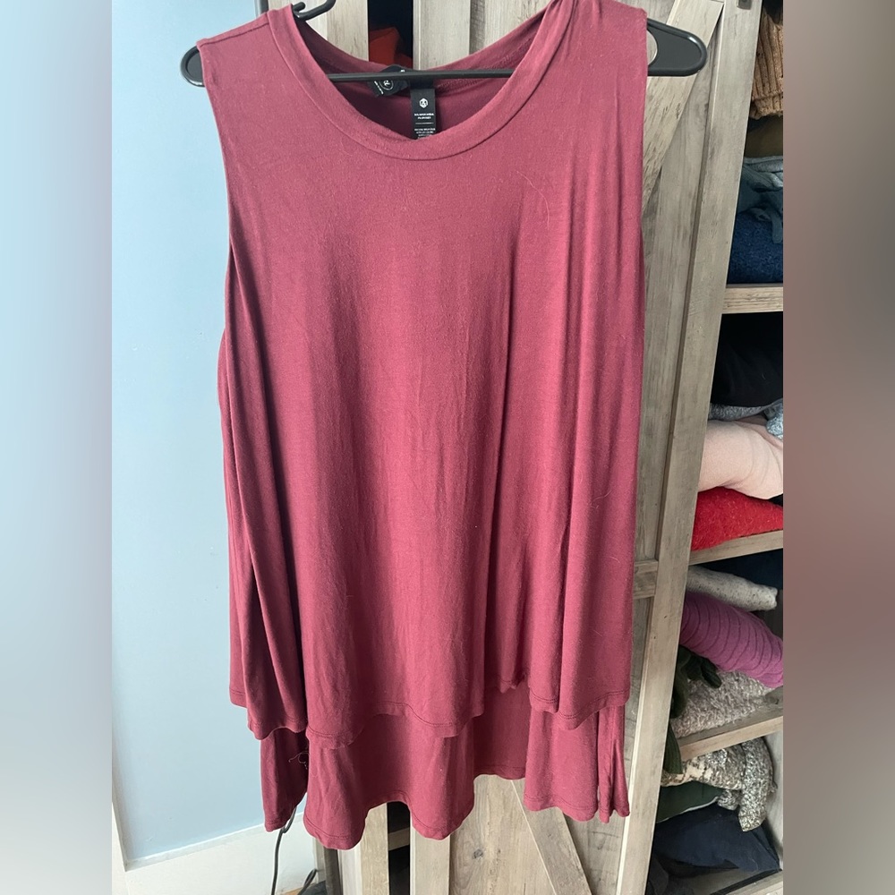 Agnes&Dora Tiered Tank, burgundy color, XL